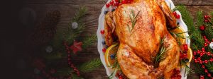 Roast turkey on large plate