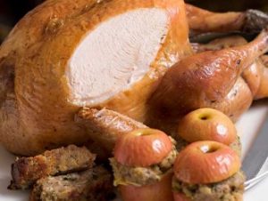 Turkey with Pork, Almond, Apple Stuffing and Gravy